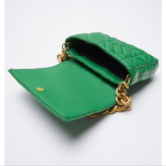 ZARA | NWT GREEN QUILTED SHOULDER BAG BLOGGERS Favorite - Picture 13 of 16